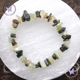 Jade & Russian Serpentine Crystal Chip Stretch Bracelet